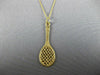 ESTATE 14KT YELLOW GOLD 3D CLASSIC HANDCRAFTED TENNIS RACKET FUN PENDANT #25061