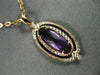 ESTATE 1.15CT DIAMOND & AAA AMETHYST 14KT ROSE GOLD 3D OVAL FILIGREE PENDANT