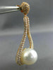 EXTRA LARGE 3.45CT DIAMOND & AAA SOUTH SEA PEARL 18KT ROSE GOLD HANGING EARRINGS
