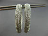 ESTATE LARGE WIDE 6.0CT DIAMOND 14K WHITE GOLD 3D DOUBLE MULTI ROW HOOP EARRINGS