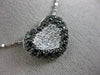 ESTATE 1.22CT WHITE & BLACK DIAMOND 14K WHITE GOLD LOVE HEART PENDANT CHAIN #586