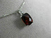 ESTATE 1.11CT DIAMOND & AAA GARNET 14KT WHITE GOLD 3D CUSHION FLOATING PENDANT