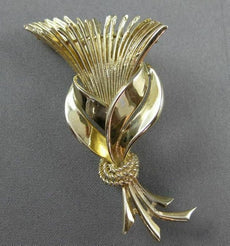 ANTIQUE LARGE 14KT YELLOW GOLD EXOTIC FLOWER BROOCH PIN SIMPLY AMAZING! #19766