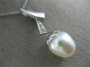 ESTATE LARGE DIAMOND 14K WHITE GOLD SOUTH SEA PEARL STRAWBERRY FLOATING PENDANT