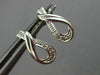 ESTATE .03CT DIAMOND 14KT WHITE GOLD LOVE KNOT INFINITY AWARENESS STUD EARRINGS