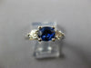 1.44CT DIAMOND & AAA SAPPHIRE 14K WHITE GOLD OVAL 3 STONE ENGAGEMENT RING #26977