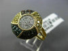 ESTATE LARGE 2.26CT MULTI COLOR DIAMOND 14KT YELLOW GOLD RAINBOW UMBRELLA RING