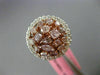 ESTATE LARGE GIA 2.46CT PINK & WHITE DIAMOND 18KT GOLD 3D HALO SPLIT SHANK RING