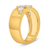 WIDE 4.40CT DIAMOND 14K YELLOW GOLD MULTI SHAPE 8 STONE WEDDING ANNIVERSARY RING