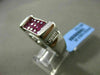 ESTATE 2.06CT DIAMOND & RUBY 18KT WHITE GOLD RECTANGULAR HANDCRAFTED MENS RING