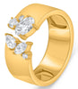 WIDE .73CT DIAMOND 14KT YELLOW GOLD 3D MULTI SHAPE SIX STONE TENSION LOVE RING