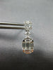1.07CT DIAMOND 18KT WHITE GOLD CLUSTER INVISIBLE OVAL & SQUARE HANGING EARRINGS