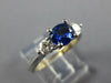 1.44CT DIAMOND & AAA SAPPHIRE 14K WHITE GOLD OVAL 3 STONE ENGAGEMENT RING #26977