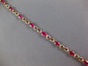 LONG 4.92CT DIAMOND & AAA RUBY 14K ROSE GOLD OVAL & ROUND X LOVE TENNIS BRACELET