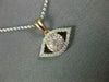 ESTATE .26CT WHITE & PINK DIAMOND 18KT WHITE & ROSE GOLD EVIL EYE LUCKY NECKLACE