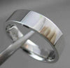 ESTATE WIDE 14KT WHITE GOLD SHINY CLASSIC WEDDING ANNIVERSARY RING 5mm #23158