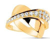 ESTATE WIDE .65CT ROUND DIAMOND 18K ROSE GOLD 3D CLASSIC CRISS CROSS X LOVE RING