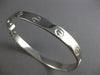 ESTATE 14KT WHITE GOLD 3D CLASSIC SOLID CUFF BANGLE BRACELET #28313