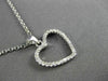 ESTATE .17CT DIAMOND 14K WHITE GOLD CLASSIC OPEN HEART PENDANT & CHAIN BEAUTIFUL