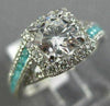 ESTATE 1.34CT DIAMOND & AAA PARAIBA 14K WHITE GOLD INFINITY HALO ENGAGEMENT RING