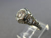 ANTIQUE ART DECO .59CT OLD MINE DIAMOND 18K WHITE GOLD 3D ENGAGEMENT RING #27948