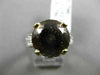 ESTATE 4.95CT DIAMOND & AAA SMOKY QUARTZ 14K 2 TONE GOLD ENGAGEMENT RING #2280