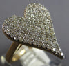 ESTATE LARGE 1.0CT DIAMOND 14KT YELLOW GOLD 3D INVISIBLE HEART SHAPE LOVE RING