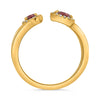 LARGE 1.14CT DIAMOND & AAA RUBY 14KT YELLOW GOLD MULTI SHAPE HALO BEZEL FUN RING