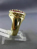 ESTATE WIDE 1.13CT DIAMOND & AAA PINK RUBY 14KT YELLOW GOLD 3D OVAL CLUSTER RING