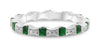 ESTATE .73CT DIAMOND & AAA TSAVORITE 14K WHITE GOLD 3D BAMBOO ETERNITY LOVE RING