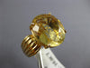 ESTATE EXTRA LARGE 10.0CT AAA YELLOW TOPAZ 14KT YELLOW GOLD 3D OVAL RING #1005