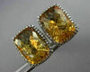 ESTATE LARGE 14.21CT DIAMOND & CITRINE 14KT BLACK GOLD 3D HALO FILIGREE EARRINGS