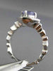 ESTATE 1.08CT DIAMOND & TANZANITE 14KT WHITE GOLD 3D SQUARE HALO ENGAGEMENT RING