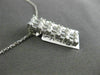 ESTATE .42CT ROUND & BAGUETTE DIAMOND 18KT WHITE GOLD 3 ROW RECTANGULAR PENDANT