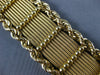 ANTIQUE WIDE AND LONG 14KT YELLOW GOLD 3D ROPE CLASSIC WEAVE MESH BRACELET #1924
