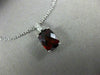 ESTATE 1.11CT DIAMOND & AAA GARNET 14KT WHITE GOLD 3D CUSHION FLOATING PENDANT