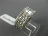 WIDE 1.58CT ROUND & BAGUETTE DIAMOND 18K WHITE GOLD 3D SEMI ROW ANNIVERSARY RING