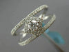 ESTATE .49CT DIAMOND 18KT WHITE GOLD DOUBLE ROW SQUARE SOLITAIRE FRIENDSHIP RING