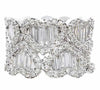EXTRA LARGE 2.87CT DIAMOND 18KT WHITE GOLD ROUND & BAGUETTE 3D MULTI HEART RING