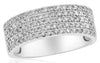 WIDE .75CT DIAMOND 18KT WHITE GOLD MULTI ROW PAVE SEMI ETERNITY ANNIVERSARY RING