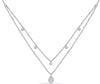 .67CT DIAMOND 14KT WHITE GOLD DOUBLE STRAND TEAR DROP BY THE YARD LOVE NECKLACE