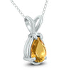 .75CT AAA CITRINE 14K WHITE GOLD PEAR SHAPE SOLITAIRE TEAR DROP FLOATING PENDANT
