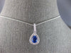 1.23CT DIAMOND & AAA CEYLON SAPPHIRE 14KT WHITE GOLD PEAR SHAPE FLOATING PENDANT
