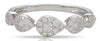 ESTATE .38CT DIAMOND 14KT WHITE GOLD CLASSIC PEAR SHAPE CLUSTER ANNIVERSARY RING