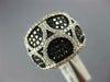 ESTATE 1.76CT WHITE & BLACK DIAMOND 18KT WHITE GOLD MULTI ROW CIRCULAR FUN RING