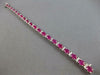 ESTATE WIDE 14.06CT DIAMOND & AAA RUBY 14KT WHITE GOLD 3D TENNIS BRACELET #27618
