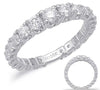 1.46CT DIAMOND 14K WHITE GOLD CLASSIC GRADUATING 3/4TH ETERNITY ANNIVERSARY RING