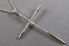 ESTATE LARGE .10CT DIAMOND 14KT WHITE GOLD 3D CLASSIC CROSS FLOATING PENDANT
