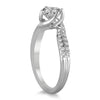 1.2CT DIAMOND 14KT WHITE GOLD SOLITAIRE DOUBLE ROW CRISS CROSS ENGAGEMENT RING