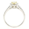 1.0CT WHITE & FANCY YELLOW DIAMOND 18K 2 TONE GOLD 3D PEAR SHAPE ENGAGEMENT RING